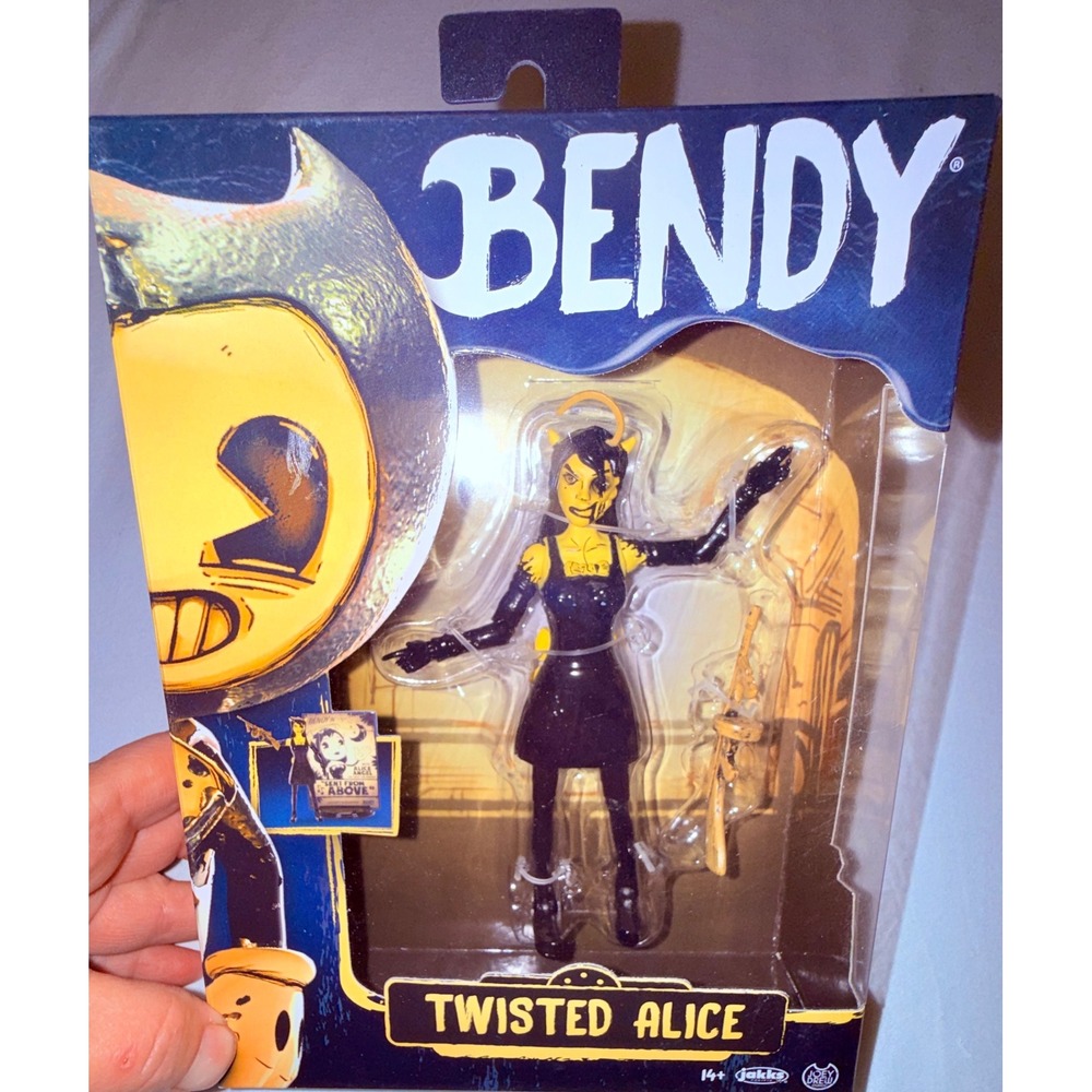 Jakks Bendy Twisted Alice Action Figure Unisex 5in Black New Tommy Gun Accessory